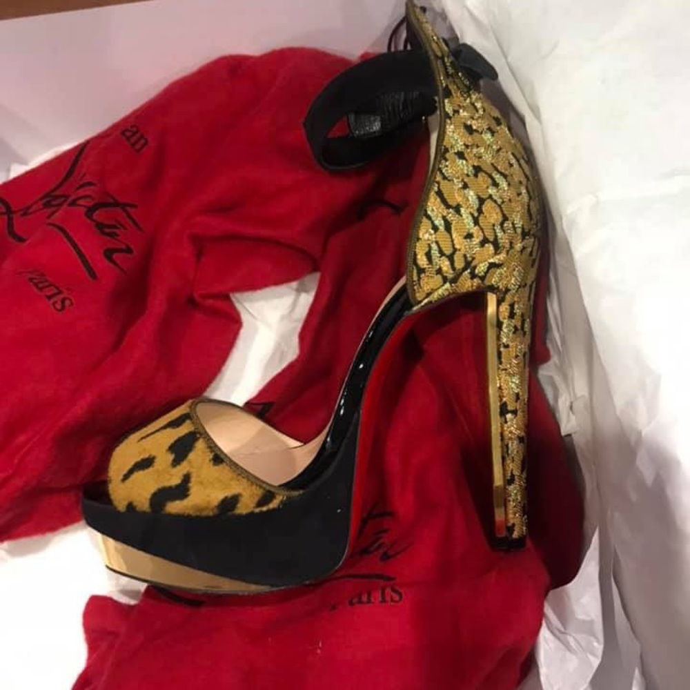 Black- Leopard Christian Louboutin heels